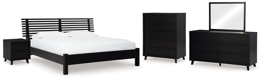 Danziar King Slat Panel Bed, Dresser, Mirror, Chest and Nightstand