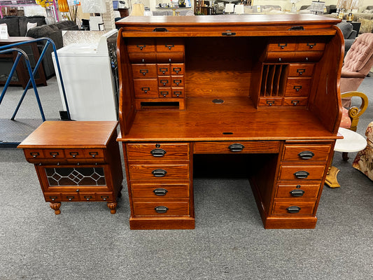 Solid Oak Roll Top Desk