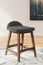 Lyncott Upholstered Barstool (2/CN) Charcoal/Brown