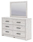Cayboni Queen Panel Bed with Mirrored Dresser