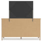 Cadmori Queen Upholstered Panel Bed with Mirrored Dresser, Chest and Nightstand