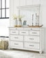 Kanwyn Queen Panel Bed with Storage Bench, Dresser and Mirror