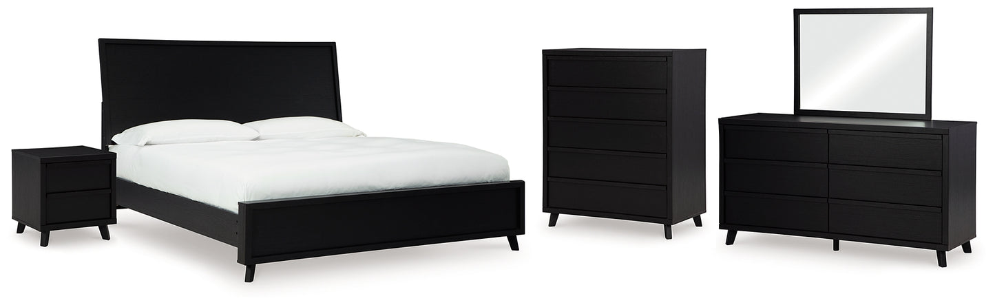 Danziar King Panel Bed, Dresser, Mirror, Chest and Nightstand