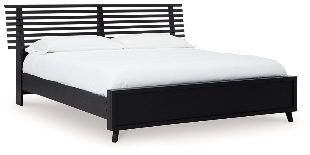 Danziar King Slat Panel Bed, Dresser and Mirror