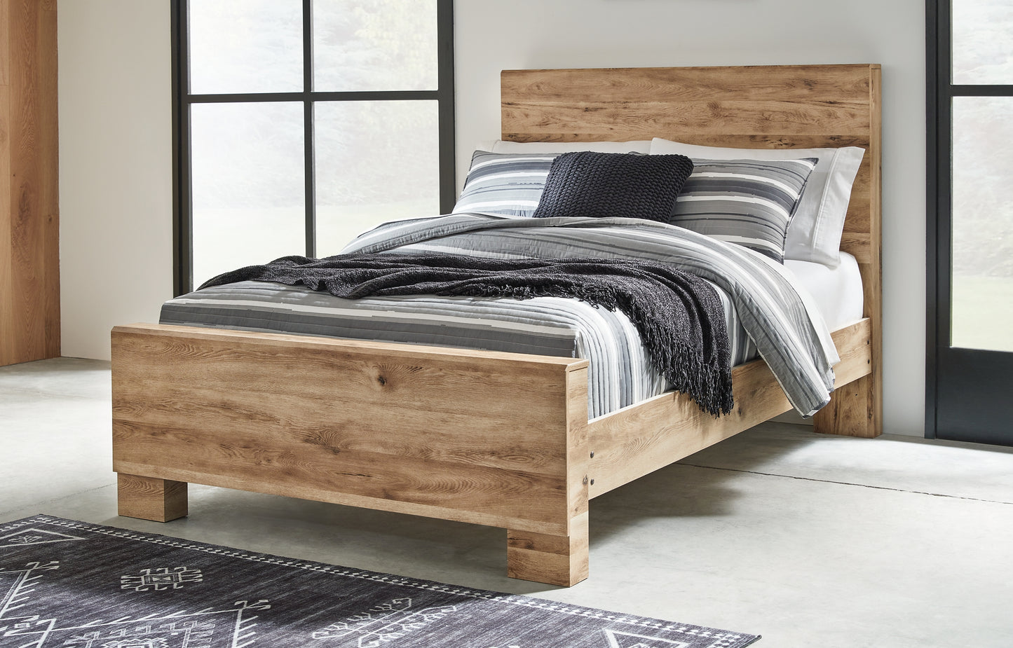 Hyanna Full Panel Bed, Dresser and Mirror