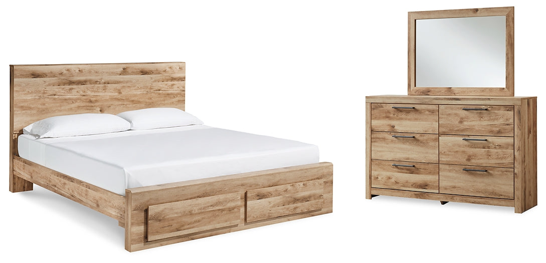 Hyanna Queen Panel Storage Bed, Dresser and Mirror
