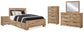 Hyanna Queen Panel Bed with 2 Side Storage, Dresser, Mirror, Chest and Nightstand