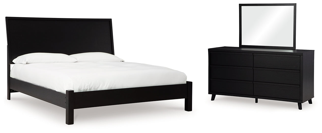 Danziar King Panel Bed, Dresser and Mirror