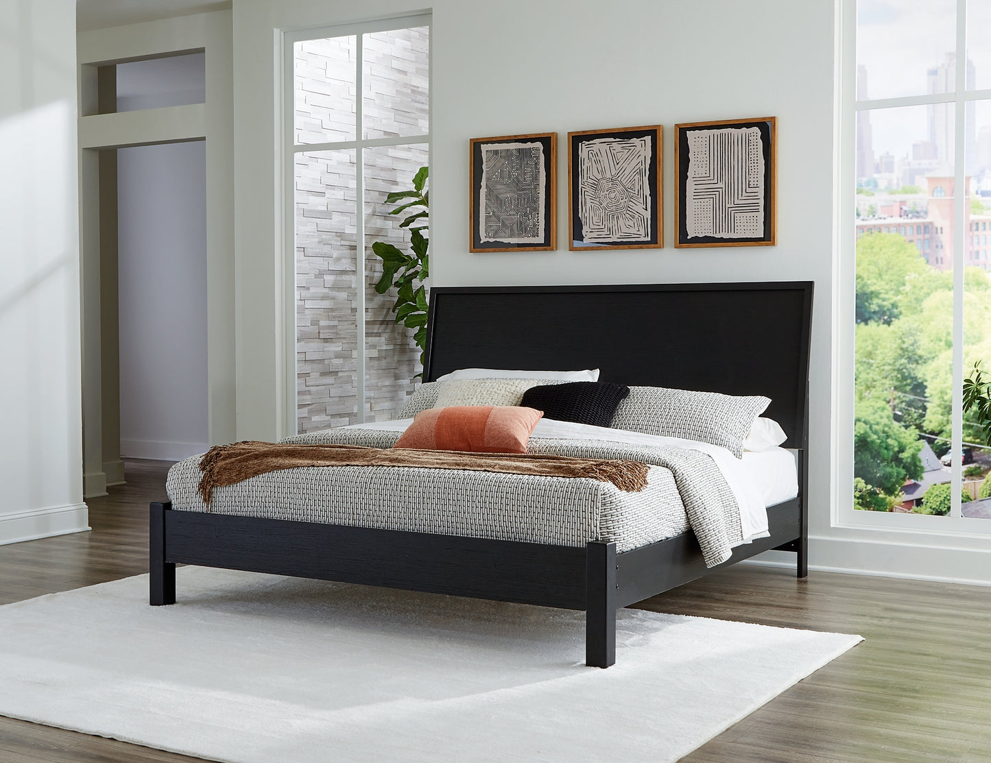 Danziar King Panel Bed, Dresser and Mirror