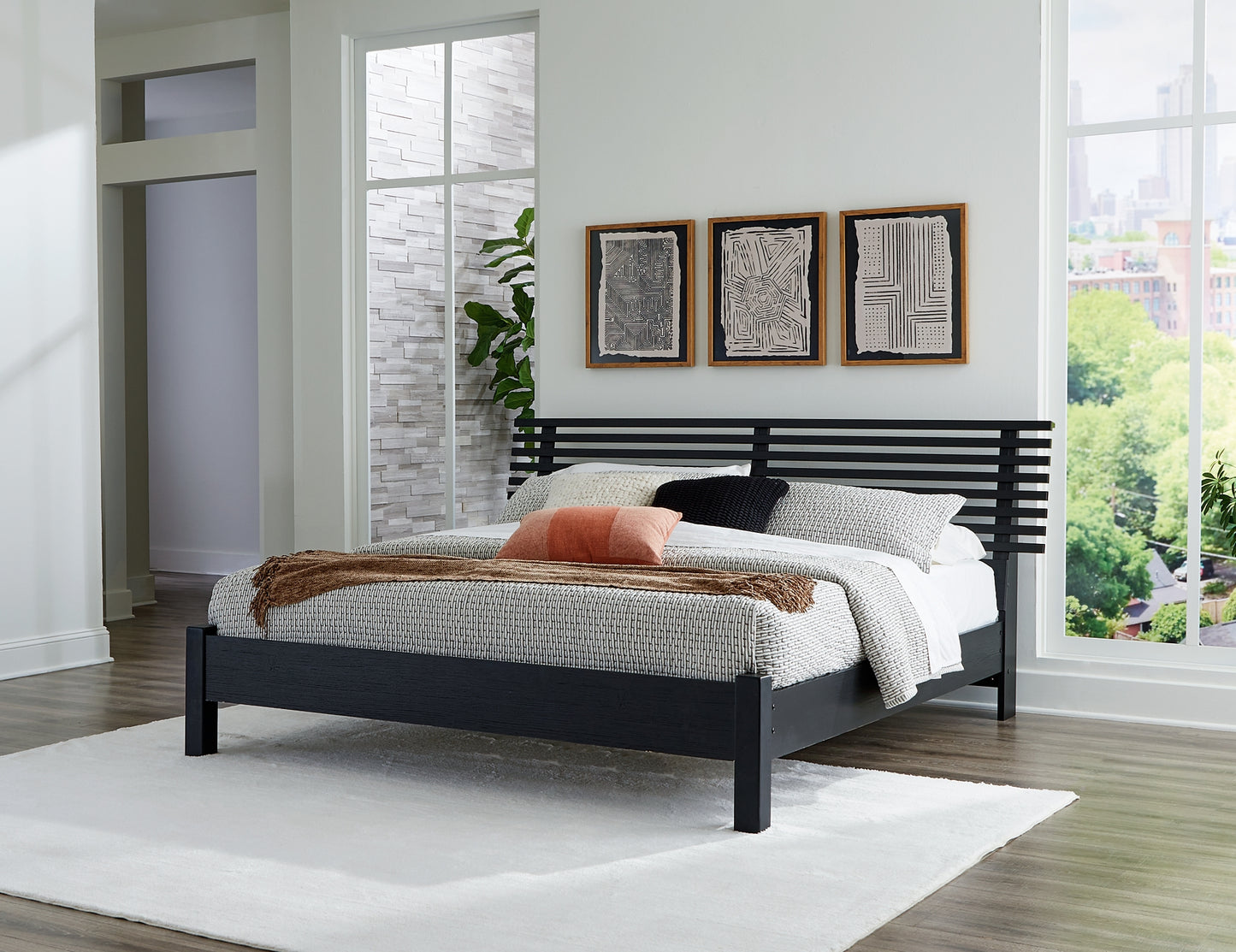 Danziar King Slat Panel Bed, Dresser, Mirror, Chest and Nightstand