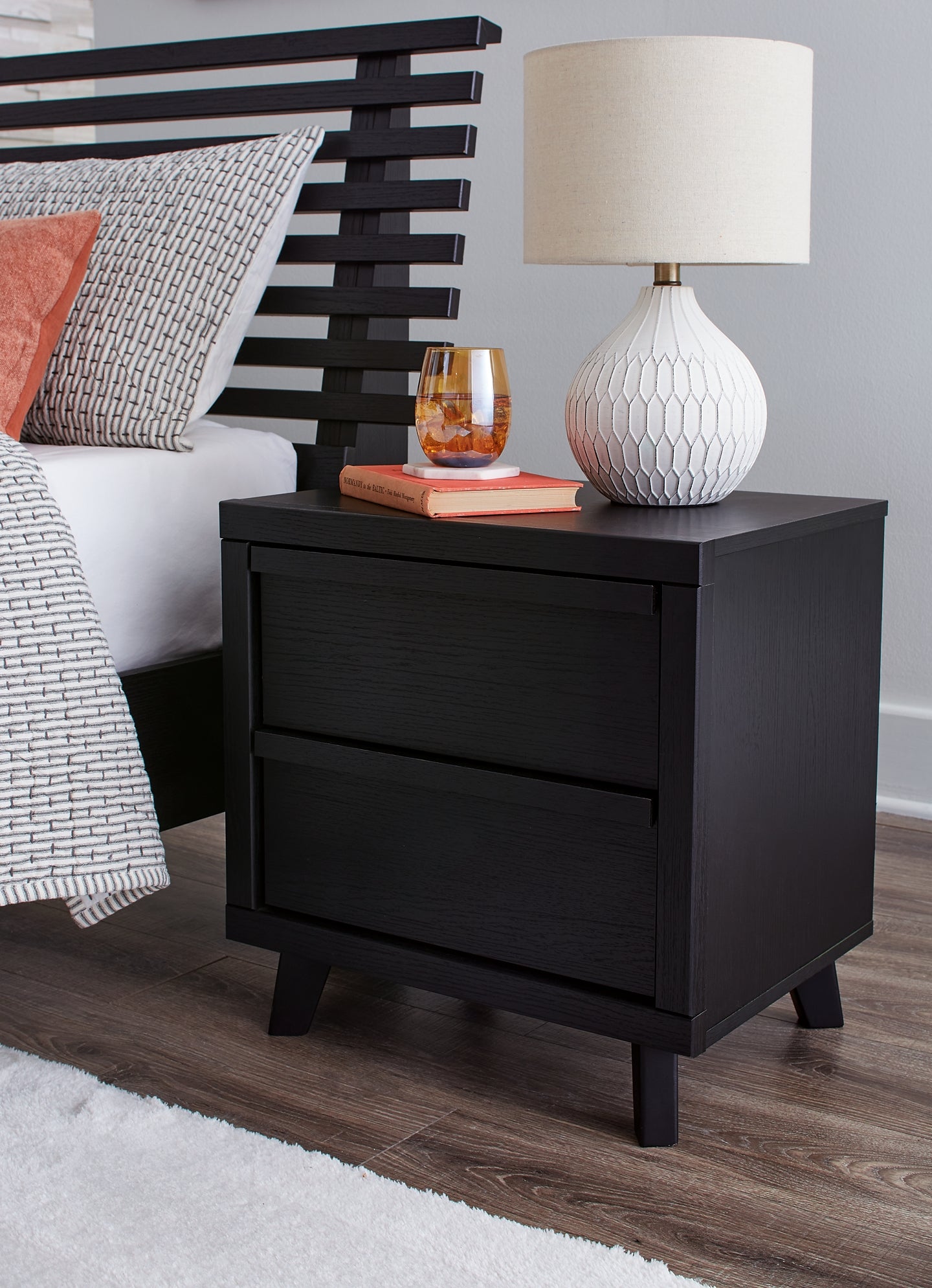 Danziar King Slat Panel Bed, Dresser, Mirror and Nightstand