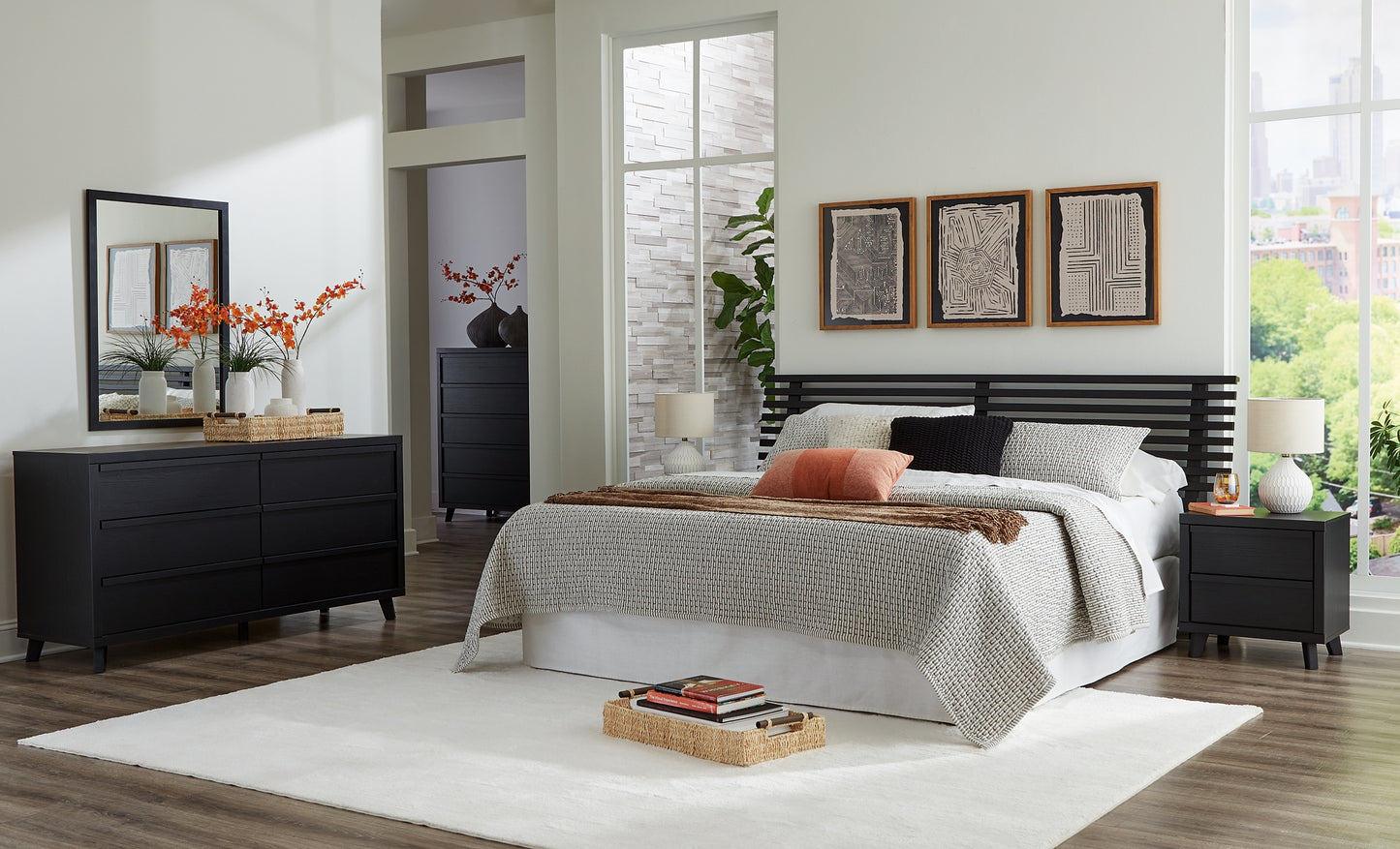 Danziar King Slat Headboard, Dresser and Mirror