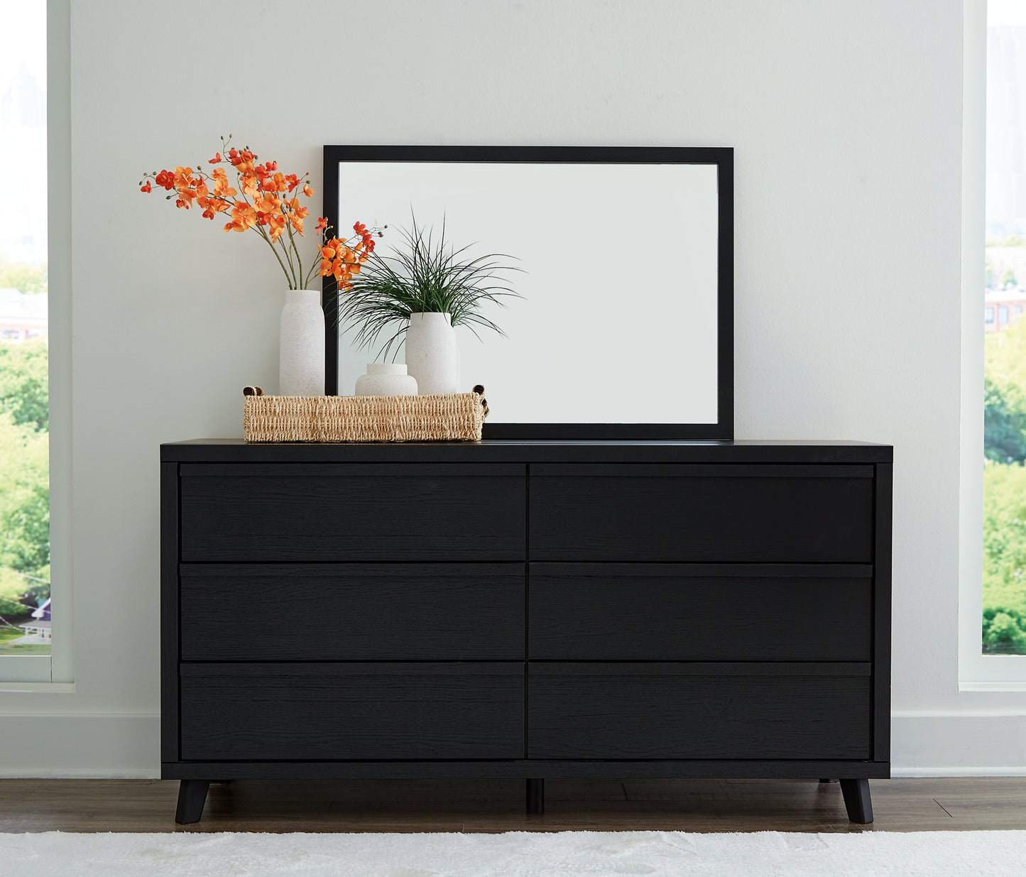 Danziar King Slat Headboard, Dresser, Mirror, Chest and Nightstand