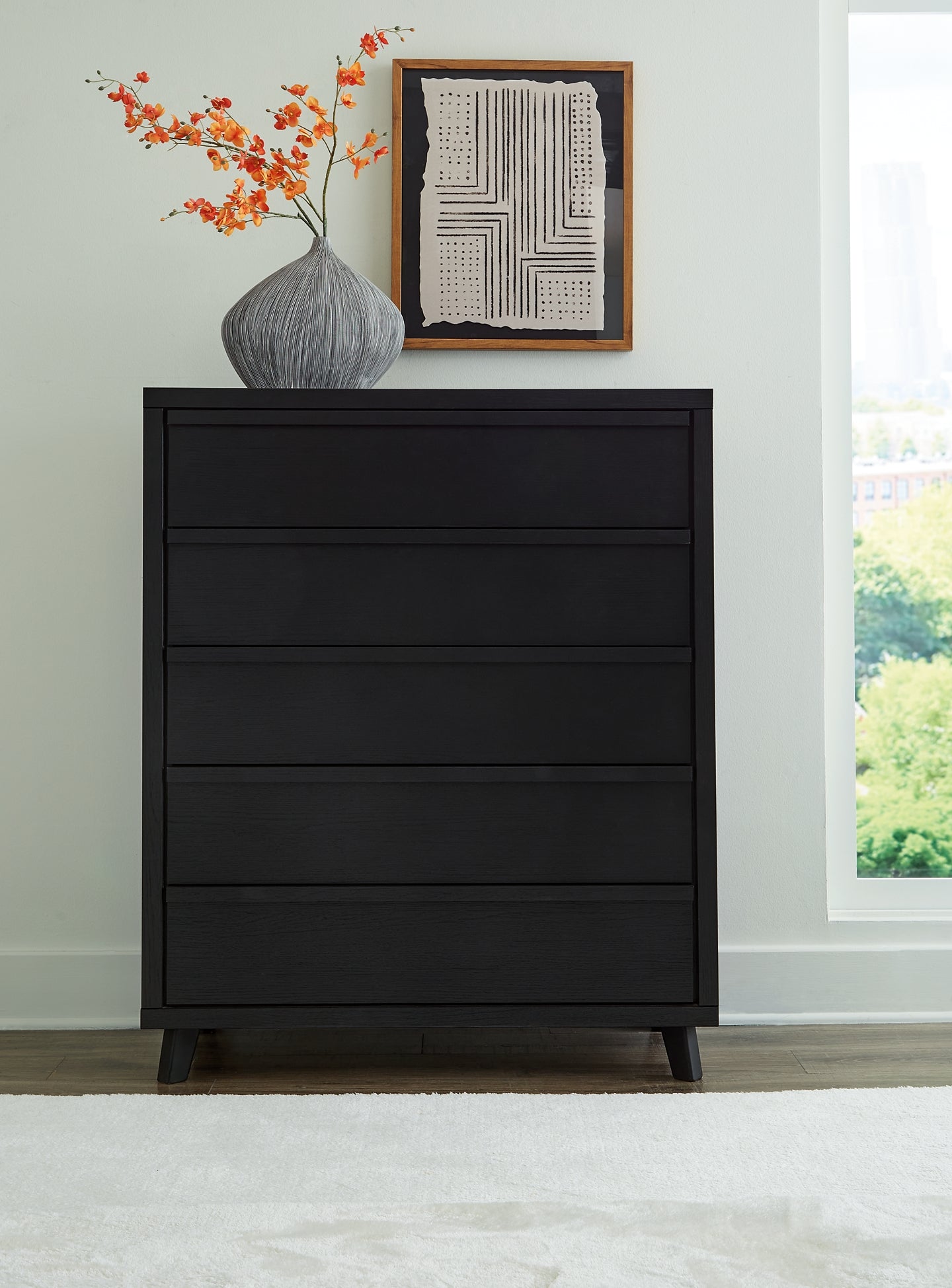 Danziar King Slat Headboard, Dresser, Mirror, Chest and Nightstand