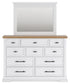 Ashbryn California King Panel Storage Bed, Dresser and Mirror