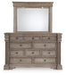 Blairhurst California King Panel Bed, Dresser, Mirror, Chest and Nightstand