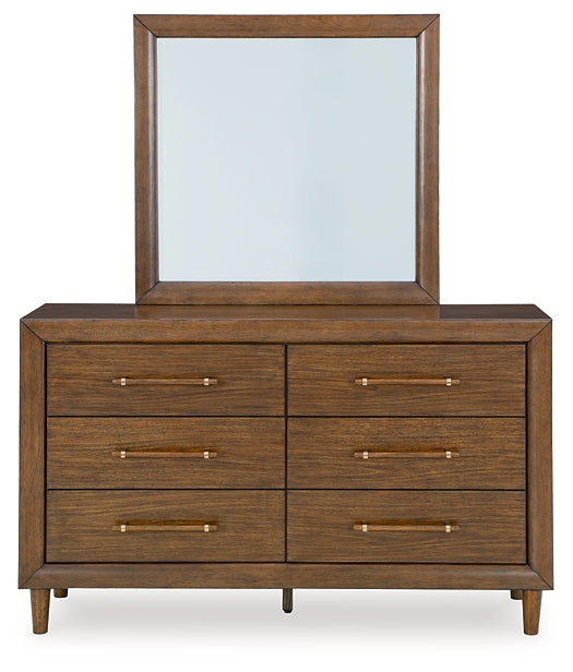 Lyncott Queen Upholstered Panel Bed, Dresser, Mirror, Chest and Nightstand