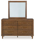Lyncott Queen Upholstered Panel Bed, Dresser, Mirror, Chest and Nightstand
