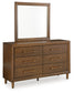 Lyncott Queen Upholstered Panel Bed, Dresser, Mirror, Chest and Nightstand
