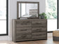 Graystorm Full Panel Bed with Storage, Dresser and Mirror