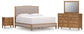 Sharlance King Upholstered Panel Bed, Dresser, Mirror and Nightstand