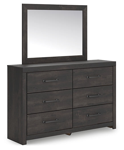 Hollivern Twin Panel Bed, Dresser and Mirror