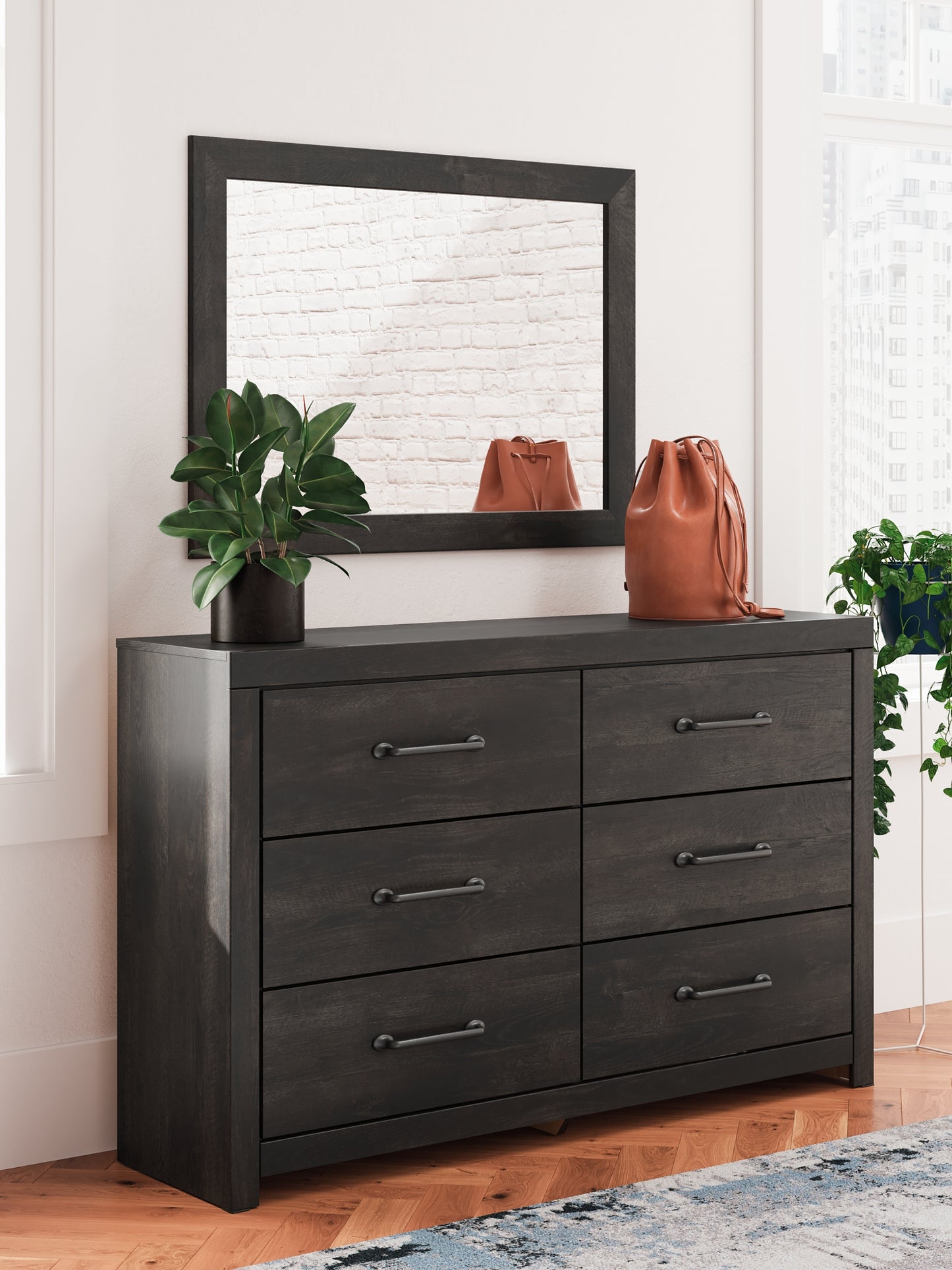 Hollivern Twin Panel Bed, Dresser, Mirror and Nightstand