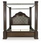 Maylee King Canopy Bed, Dresser, Mirror and Nightstand
