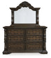 Maylee King Canopy Bed, Dresser and Mirror