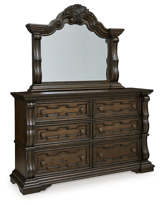 Maylee King Canopy Bed, Dresser and Mirror