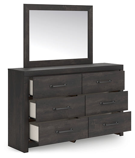Hollivern Twin Panel Storage Bed, Dresser, Mirror and Nightstand