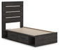 Hollivern Twin Panel Storage Bed, Dresser, Mirror and Nightstand