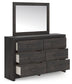 Hollivern Queen Panel Bed, Dresser and Mirror