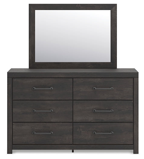 Hollivern King Panel Bed, Dresser and Mirror