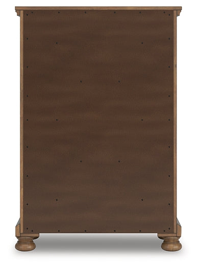 Feddinger Queen Storage Sleigh Bed with Mirrored Dresser, Chest and Nightstand