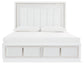 Chalanna King Upholstered Storage Bed, Dresser, Mirror, Chest and Nightstand