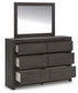 Fraluna King Panel Storage Bed, Dresser and Mirror