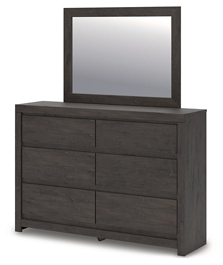 Fraluna King Panel Storage Bed, Dresser and Mirror