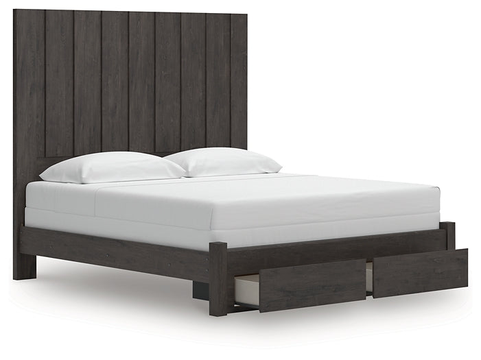Fraluna King Panel Storage Bed, Dresser and Mirror