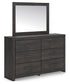 Hollivern Full Panel Bed, Dresser and Mirror