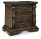Maylee King Upholstered Bed, Dresser, Mirror, Chest and Nightstand