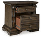 Maylee King Upholstered Bed, Dresser, Mirror, Chest and Nightstand