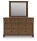 Rowlenstown King Poster Bed with Mirrored Dresser and Nightstand