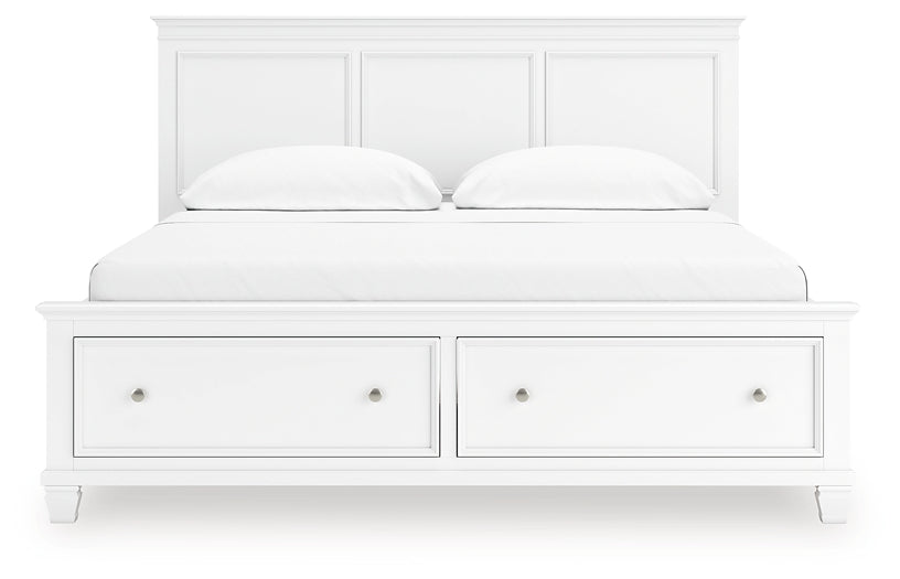 Fortman California King Panel Storage Bed, Dresser and Mirror