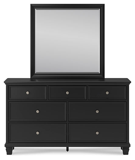 Lanolee Queen Panel Storage Bed, Dresser and Mirror