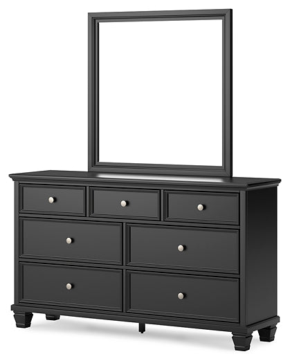 Lanolee King Panel Storage Bed, Dresser, Mirror and Nightstand