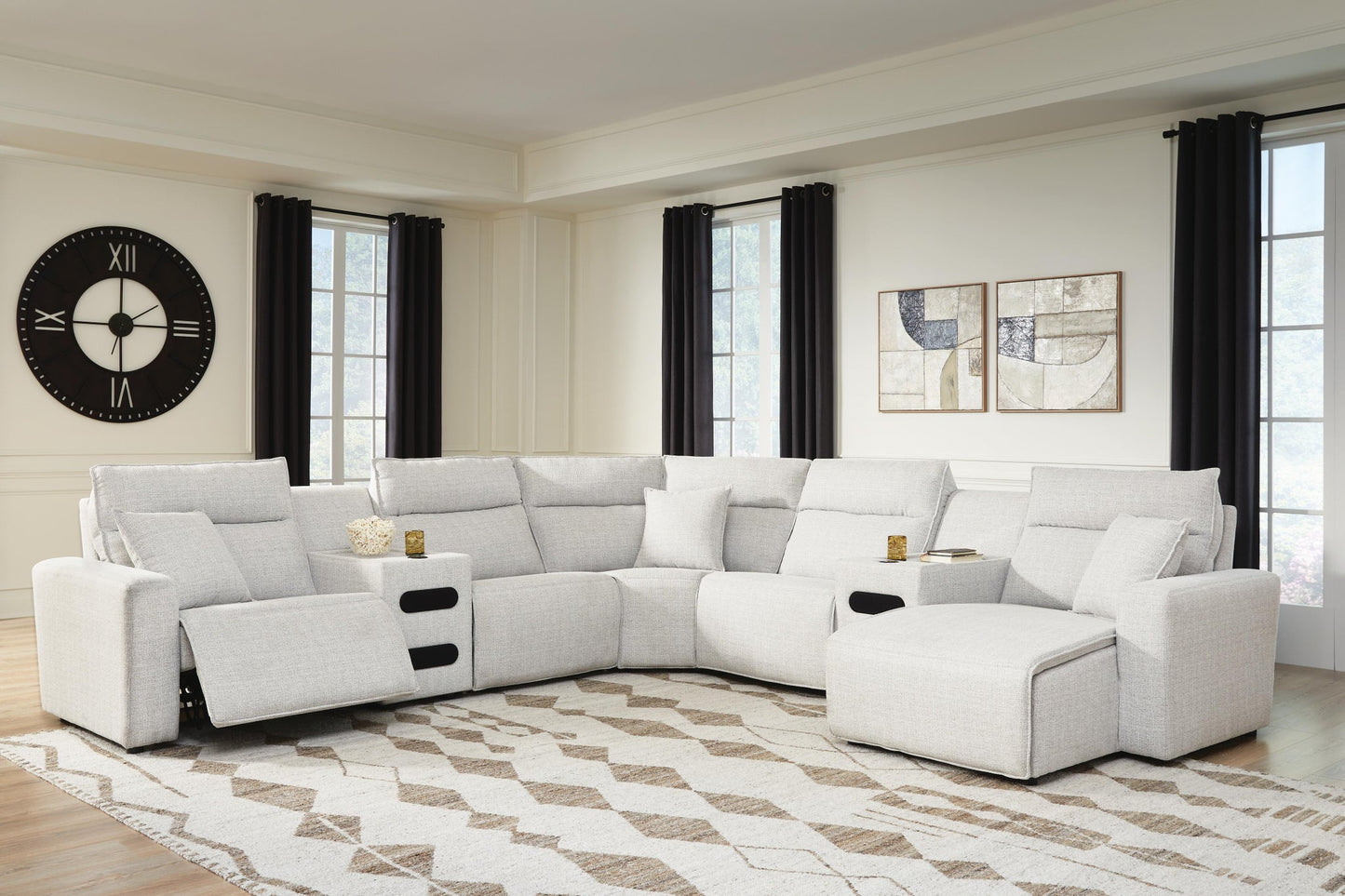 Modmax II 7-Piece Power Reclining Sectional with Chaise and Audio Consoles