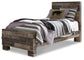 Derekson Twin Panel Bed with Mirrored Dresser