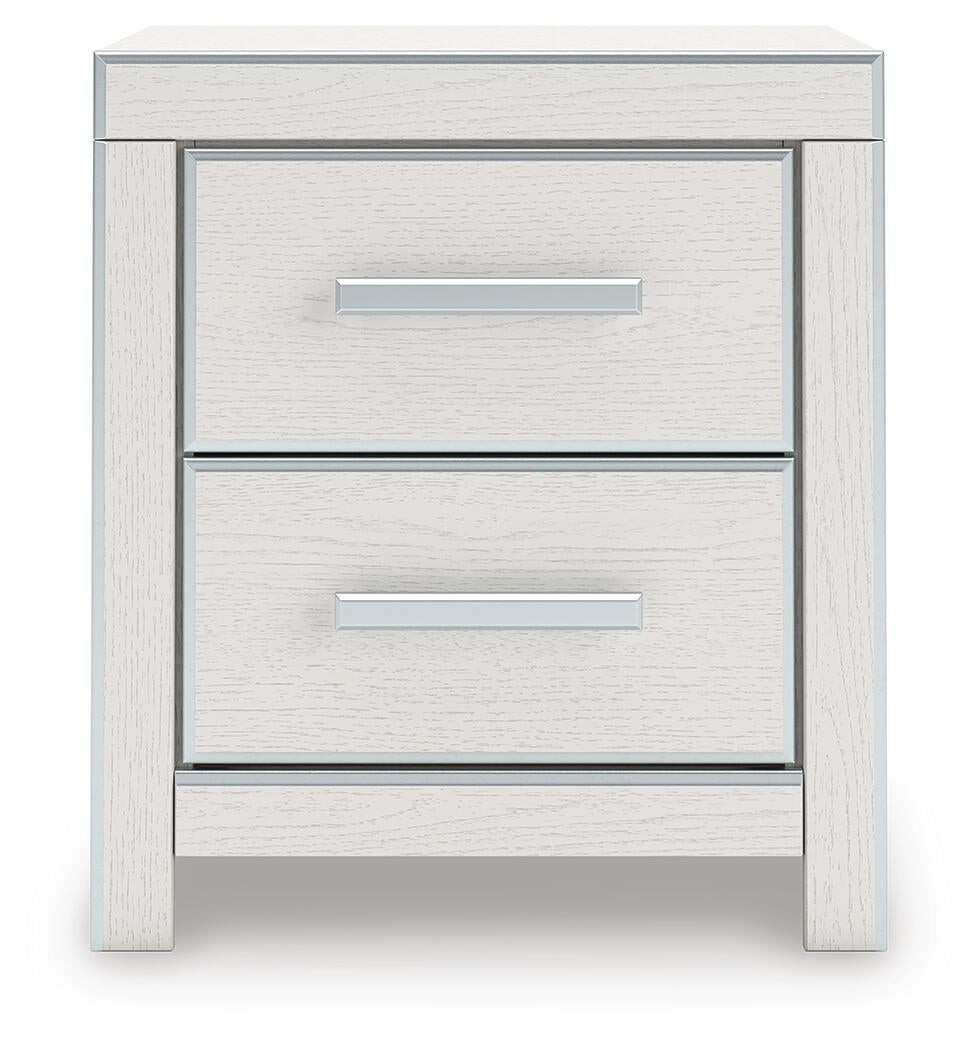 Zuraleus King Upholstered Panel Platform Bed, Dresser, Mirror, Chest and Nightstand