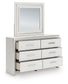 Birmonton California King Upholstered Bed, Dresser, Mirror and Nightstand